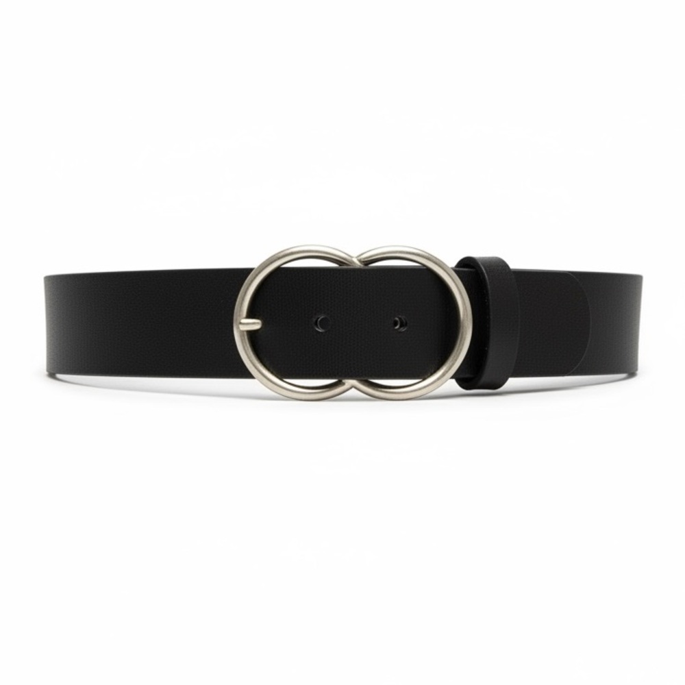 Aritzia Auxillary Double Ring Jean Belt In Black / Silver | Size S